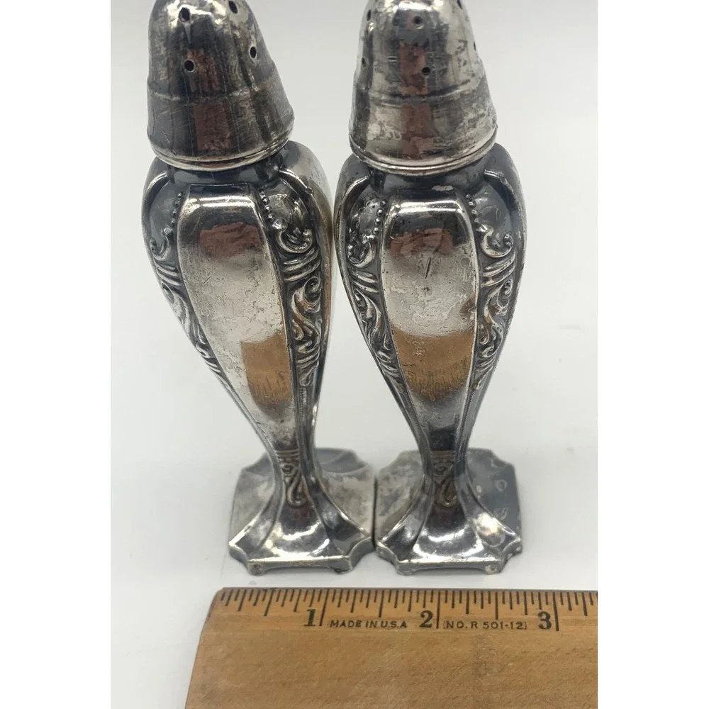 Harmony House Salt and Pepper Shakers Silver Plated Personality by Masco Vintage